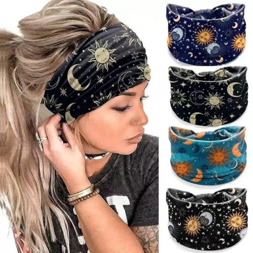 Women'S Yoga Accessories - 4 Pcs Wide Headbands for Women