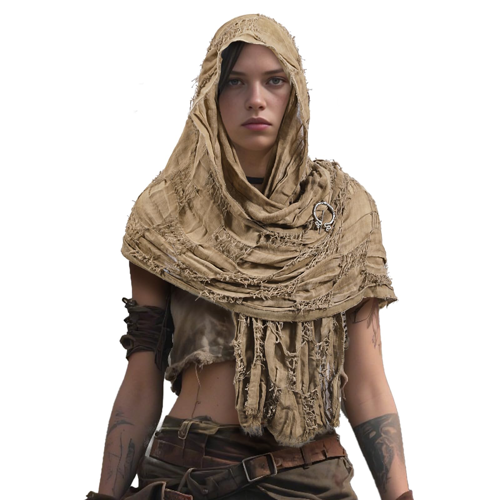 Women'S Viking Accessories - Dune Costume Post Apocalyptic Hooded Cloak