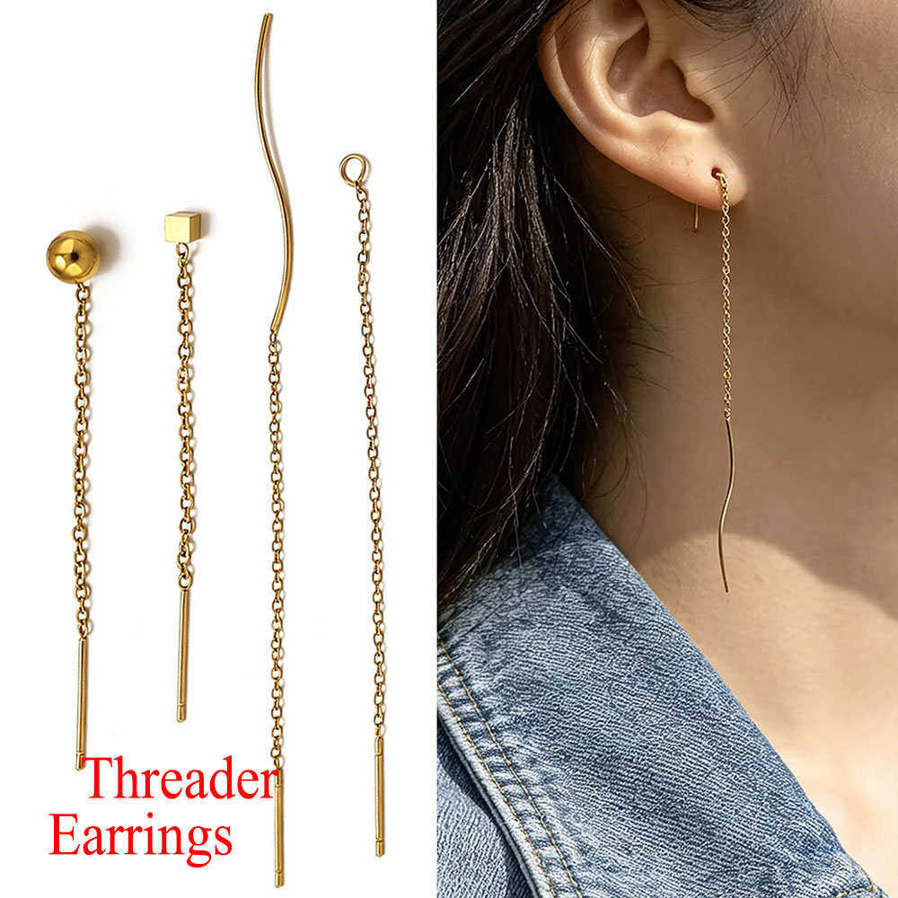 Women'S Ear Accessories - 10pcs Stainless Steel Long Ear Line