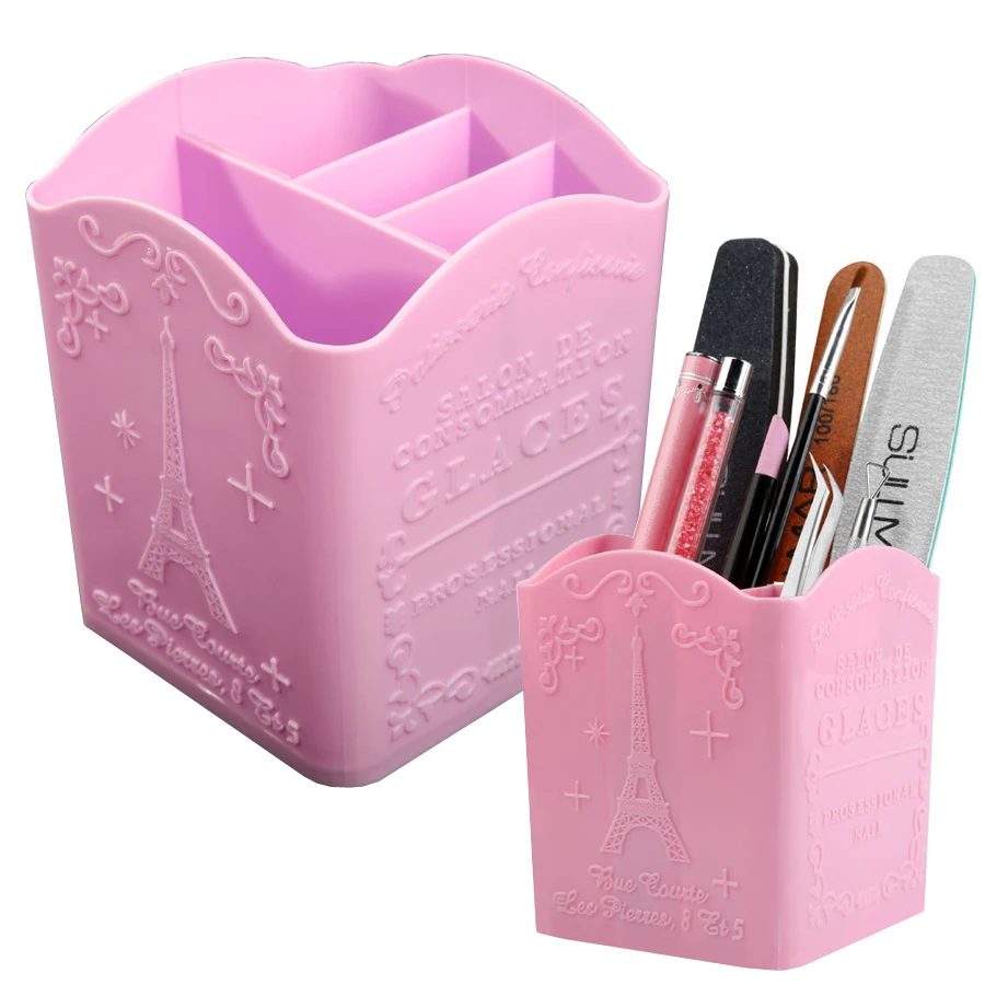 Women Accessories Organizer - 4-Compartment Nail Art Brush Holder, Storage