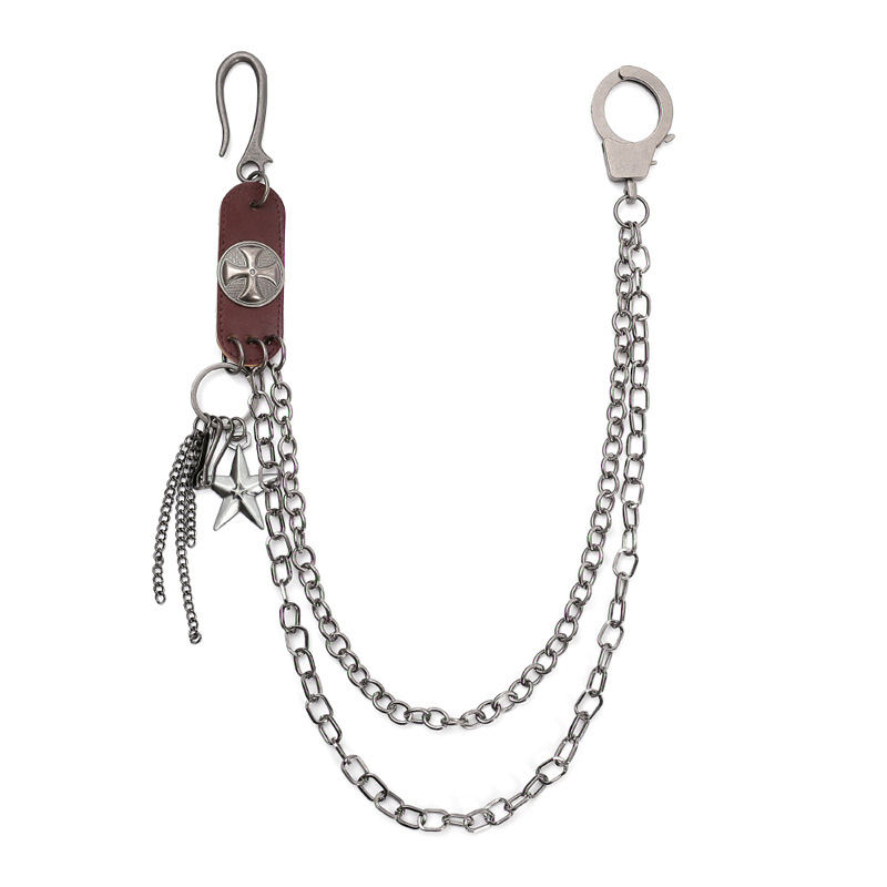 Women Accessories Pk - Punk Steet Cowhide Keychains Chain Women