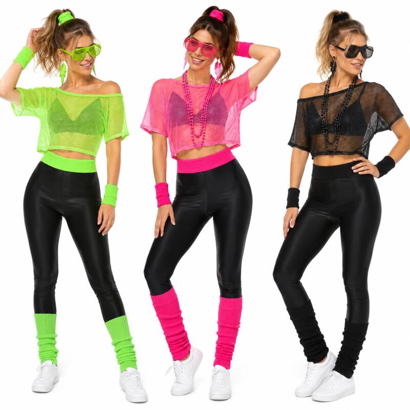 Women'S Vacation Accessories - 80s Hippie Disco Outfit Set Neon