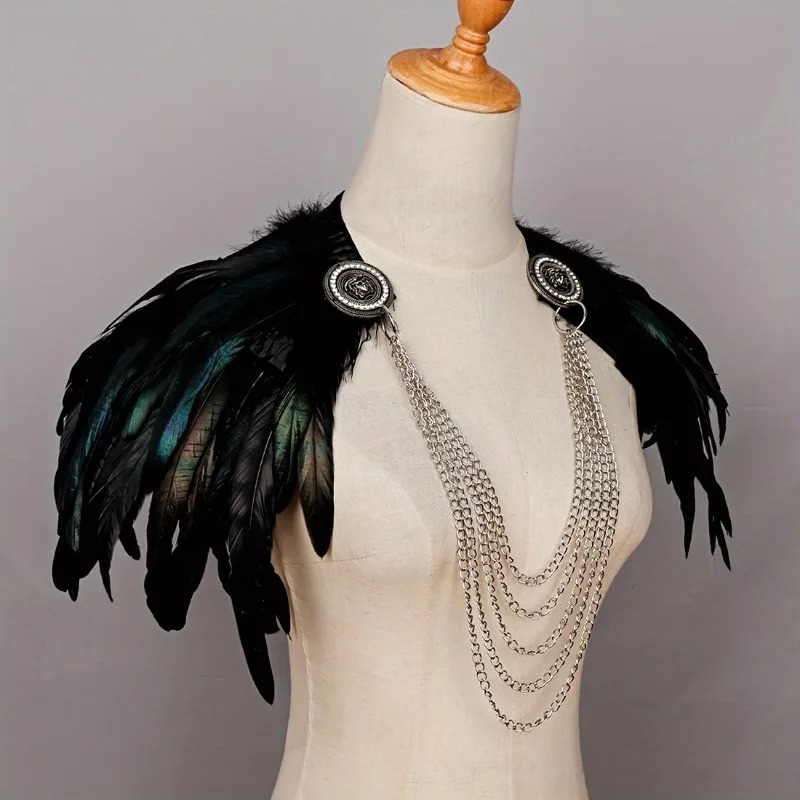 Women'S Viking Accessories - 1pcs Viking Style Feather Cape Shawl