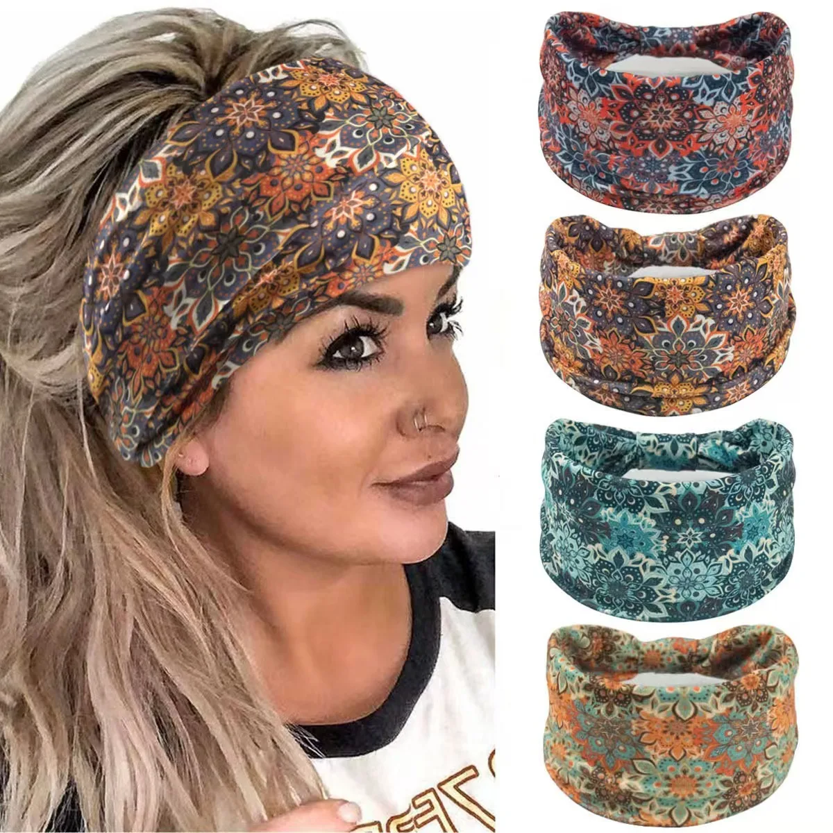 Women'S Yoga Accessories - 🌸Boho Mandala Flower Headband | Wide