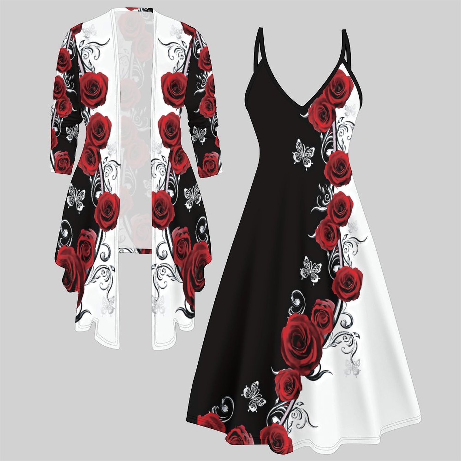 Women'S Vacation Accessories - Print Two Piece Set Women Midi