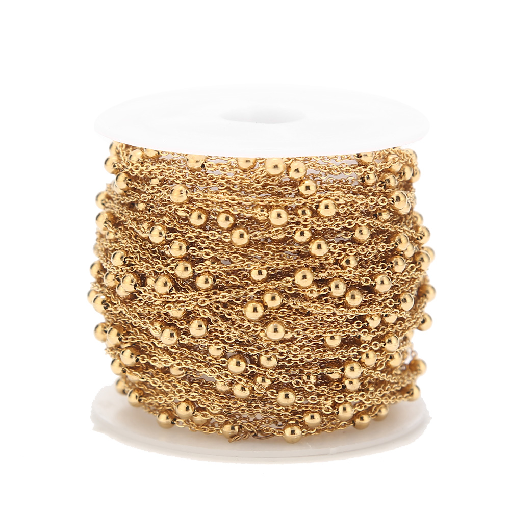 2 Meters Stainless Steel Gold  - Beaded Anklet Chain recension och pris