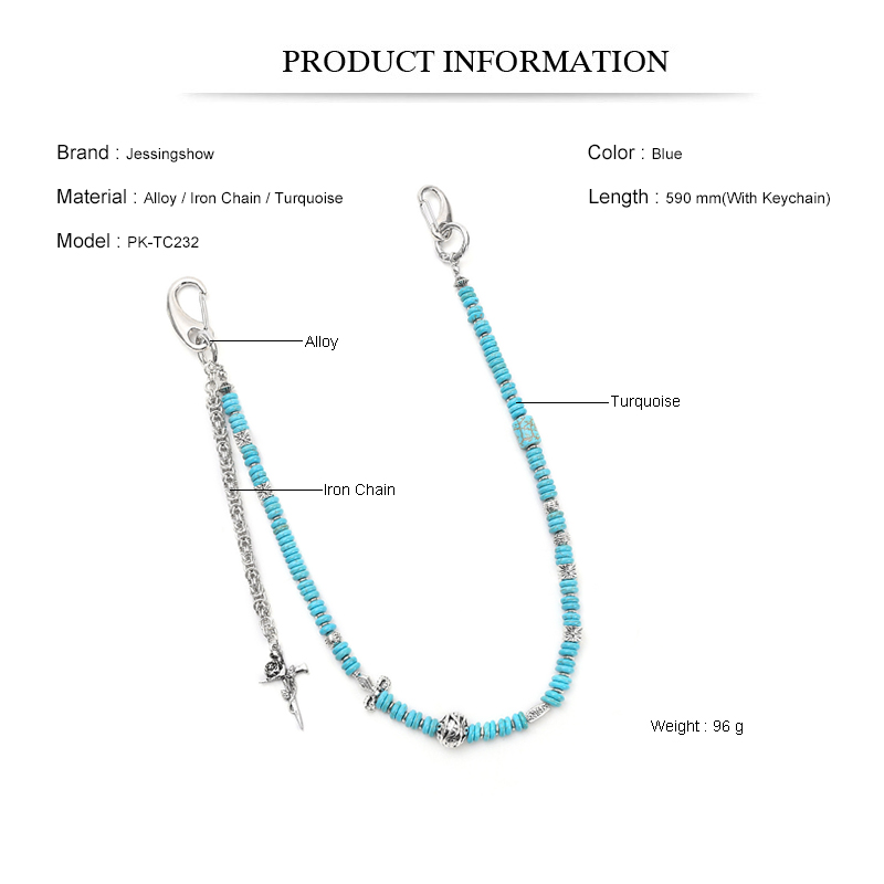 Boho Punk Jean Chain Handmade  - Women Accessories Pk recension och pris