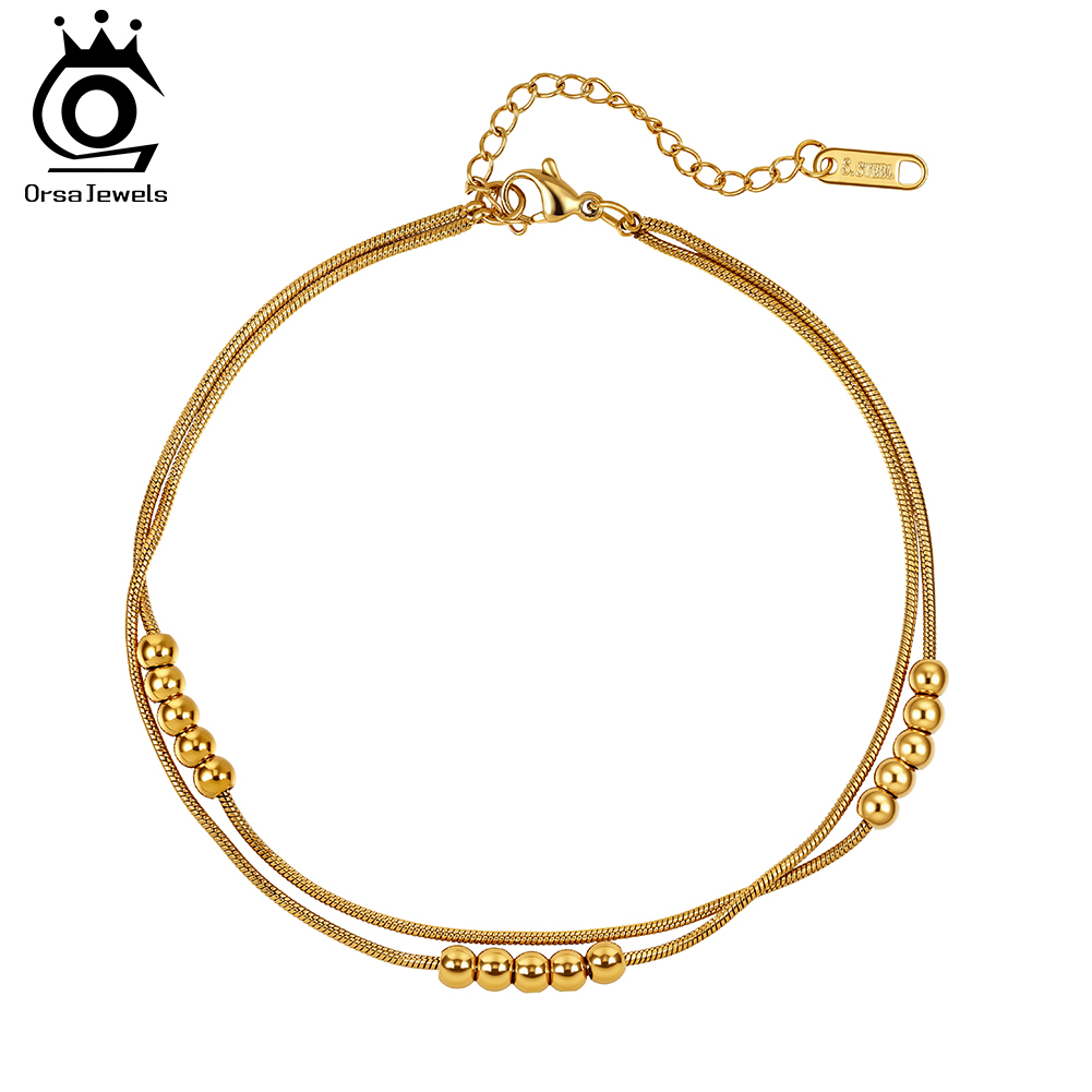 ORSA JEWELS Vintage Layered An - Beaded Anklet Chain recension och pris