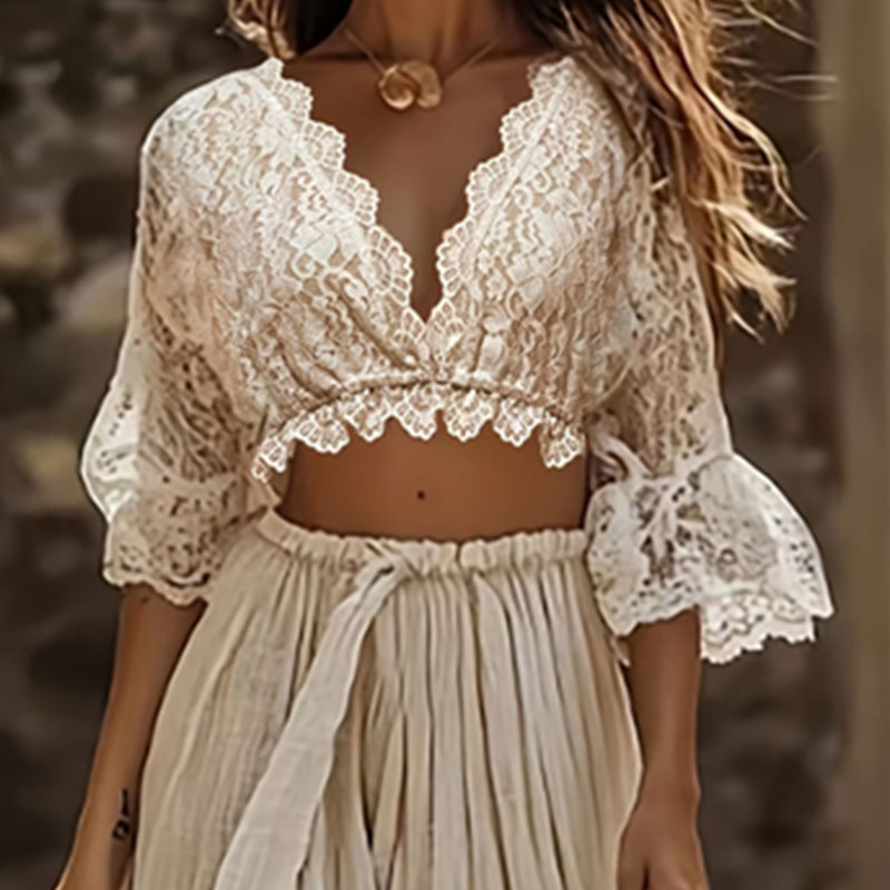 Womens Bohemian Lace Two Piece - Women'S Vacation Accessories recension och pris