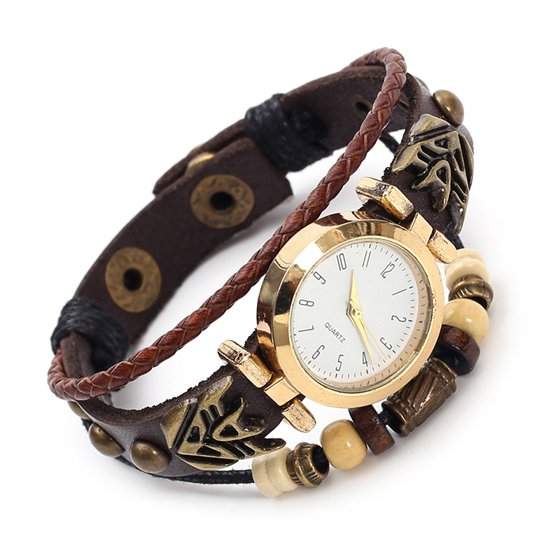 Vintage Leather Quartz Watch H - Women Accessories Pk recension och pris