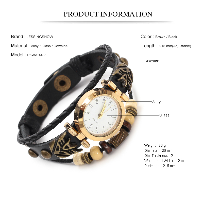 Vintage Leather Quartz Watch H - Women Accessories Pk recension och pris
