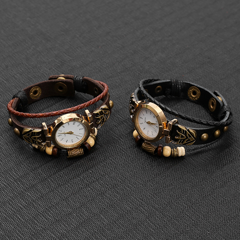 Vintage Leather Quartz Watch H - Women Accessories Pk recension och pris