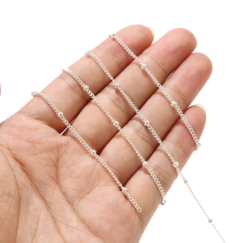 2 Meters Stainless Steel Silve - Beaded Anklet Chain recension och pris