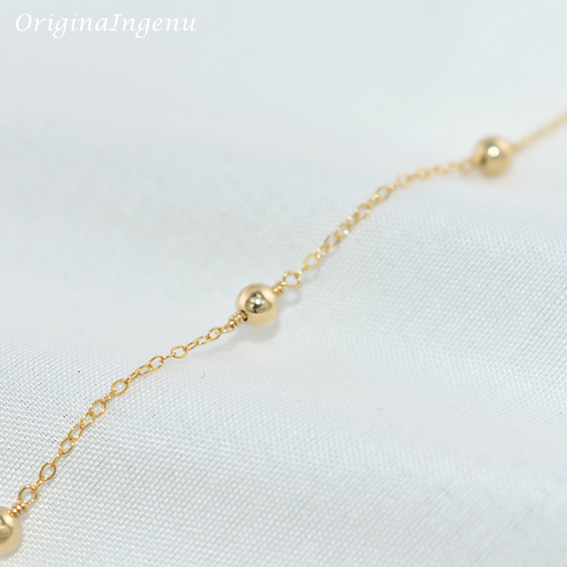 14K Gold Filled Beads Bracelet - Beaded Anklet Chain recension och pris