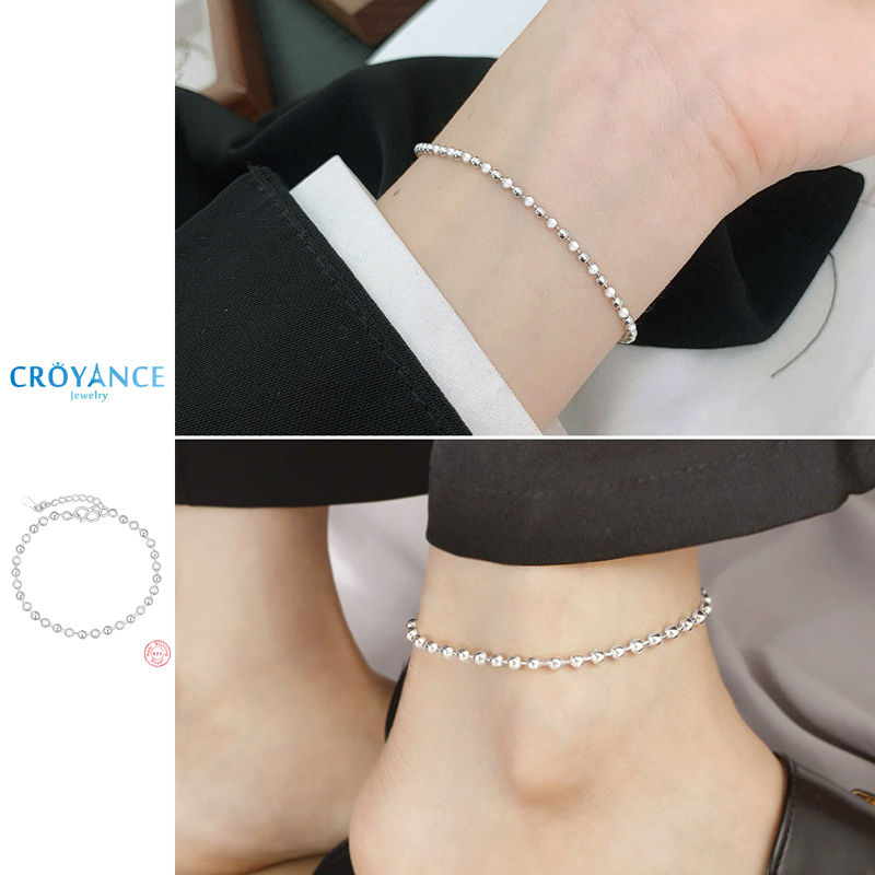 Classic Simple 925 Sterling Si - Beaded Anklet Chain recension och pris