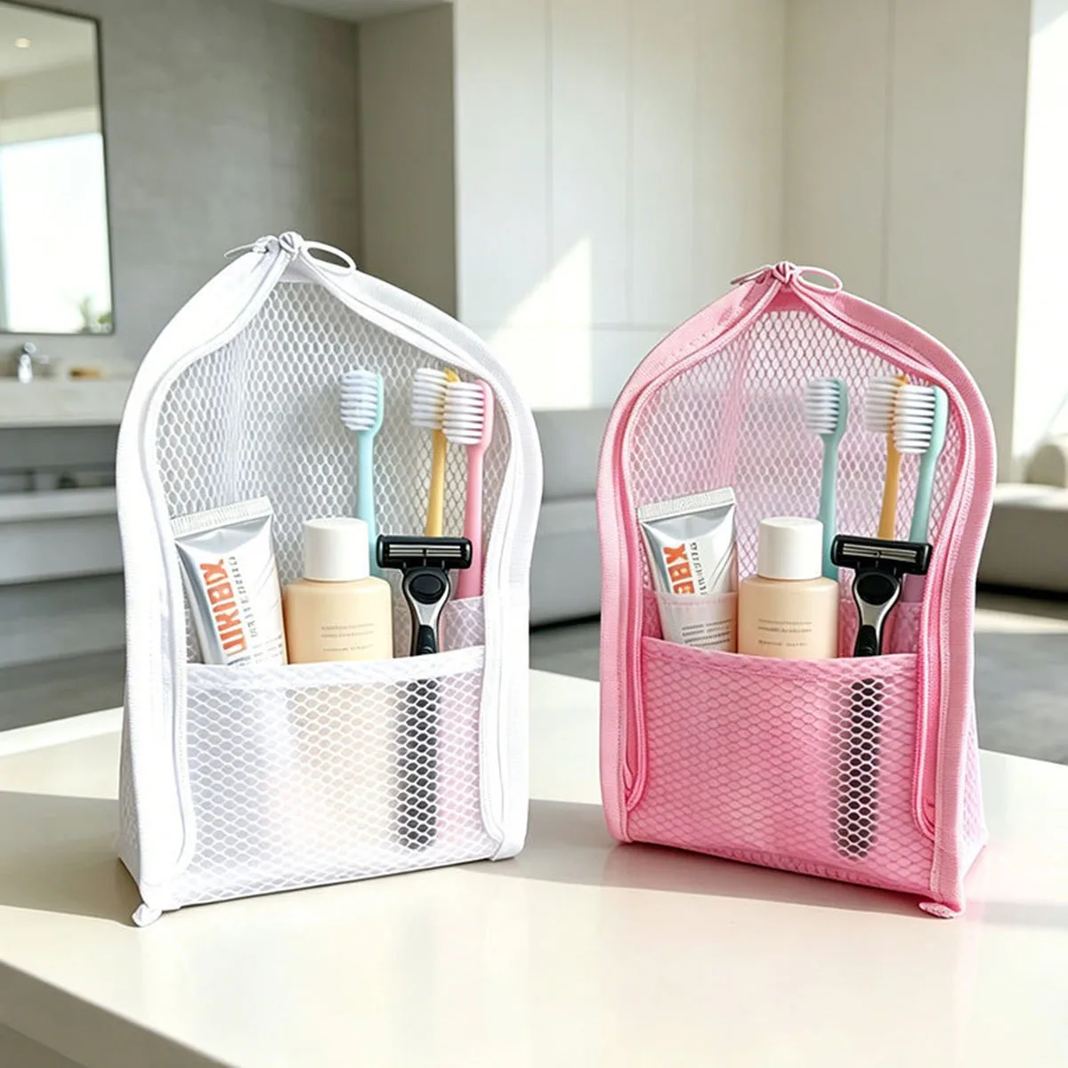 Standing Mesh Toiletry Bag for - Women Accessories Organizer recension och pris