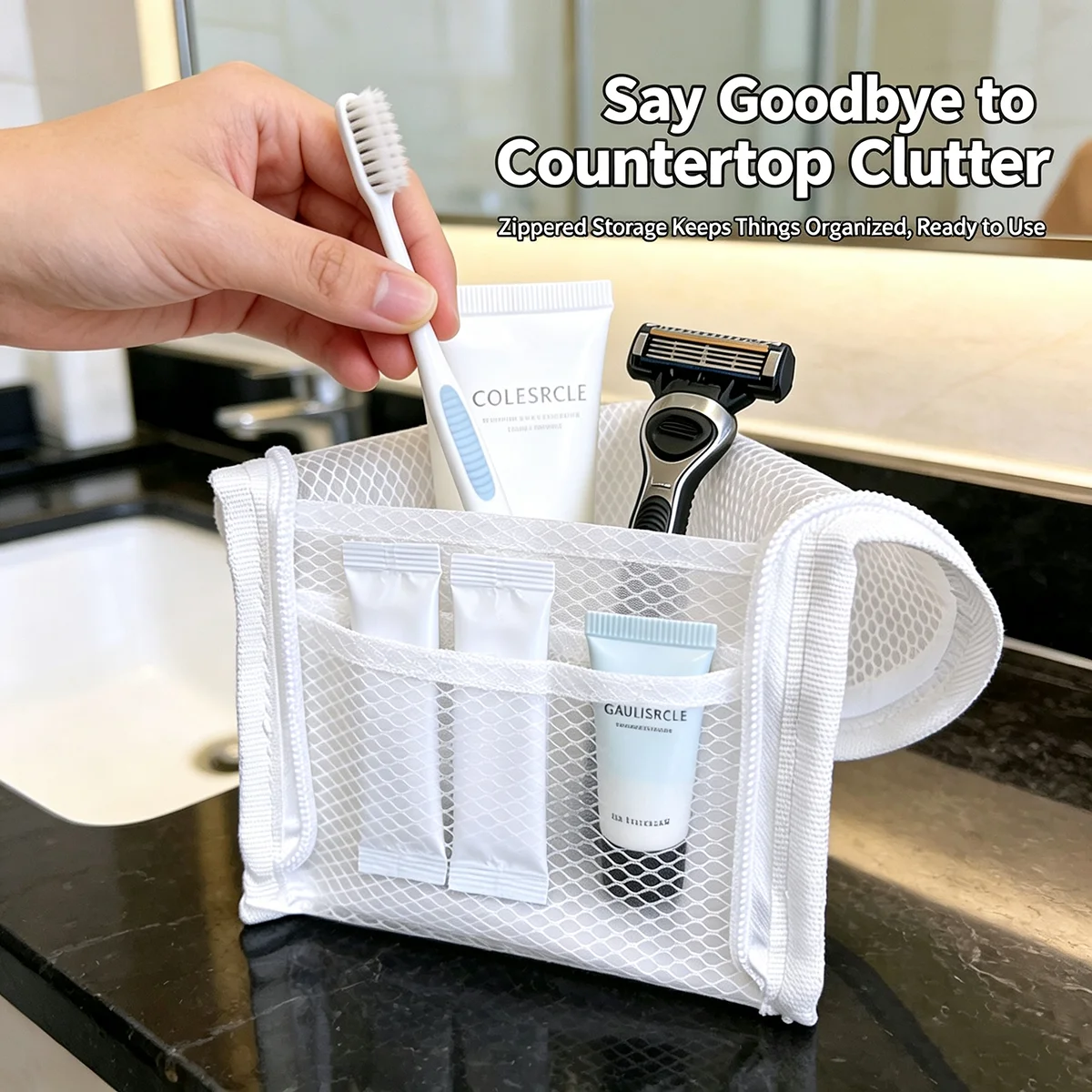 Standing Mesh Toiletry Bag for - Women Accessories Organizer recension och pris