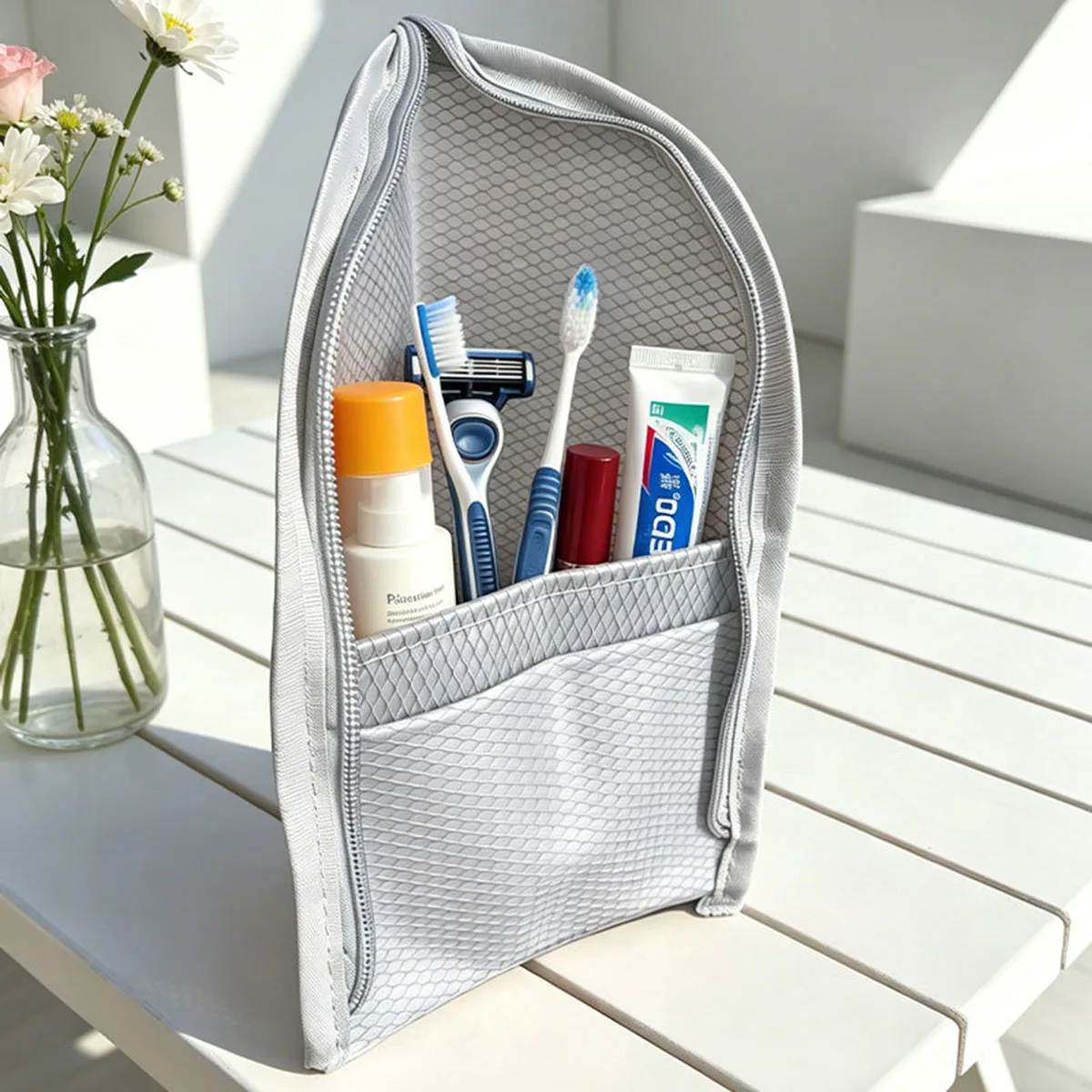 Standing Mesh Toiletry Bag for - Women Accessories Organizer recension och pris