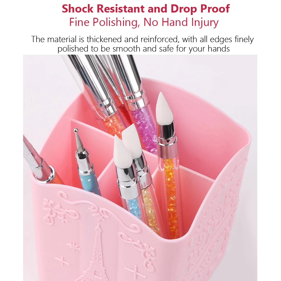 4-Compartment Nail Art Brush H - Women Accessories Organizer recension och pris