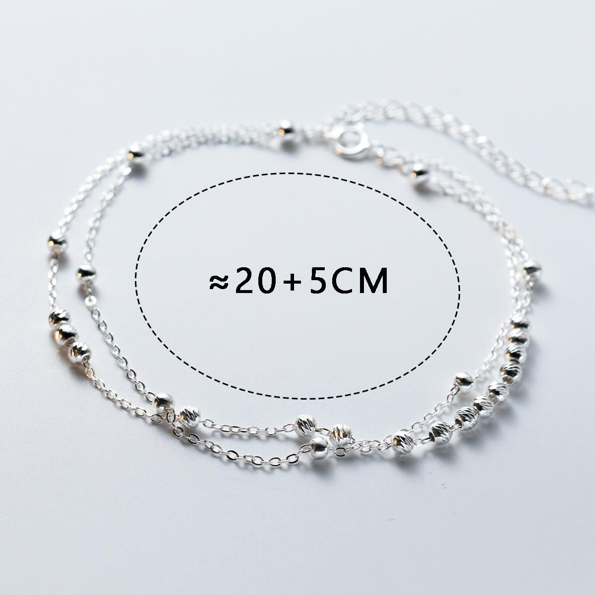 MIQIAO 925 Sterling Silver Ank - Beaded Anklet Chain recension och pris