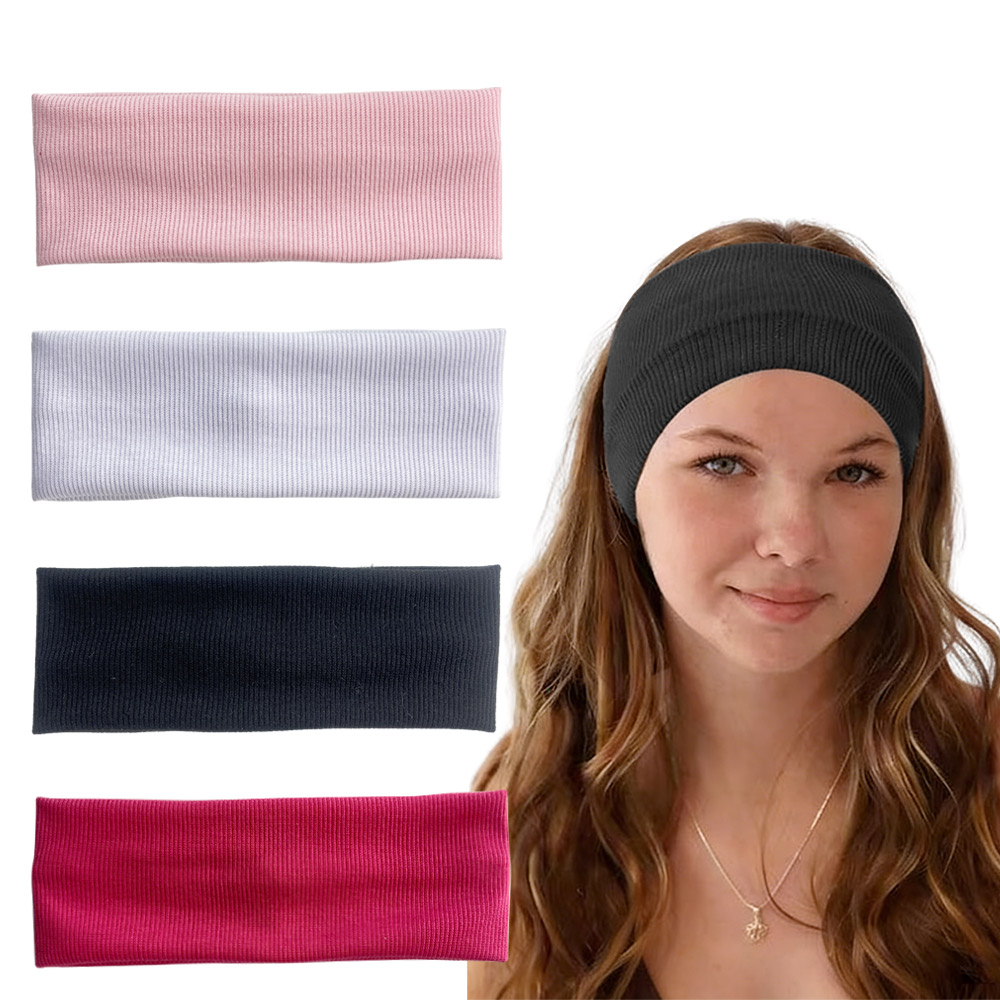 4pcs Wide ribbed elastic headb - Women'S Yoga Accessories recension och pris