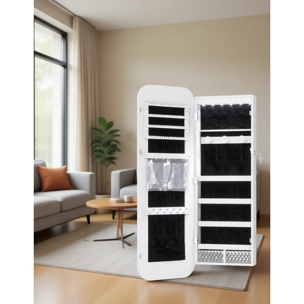 LED Lighted Jewelry Cabinet wi - Women Accessories Organizer recension och pris