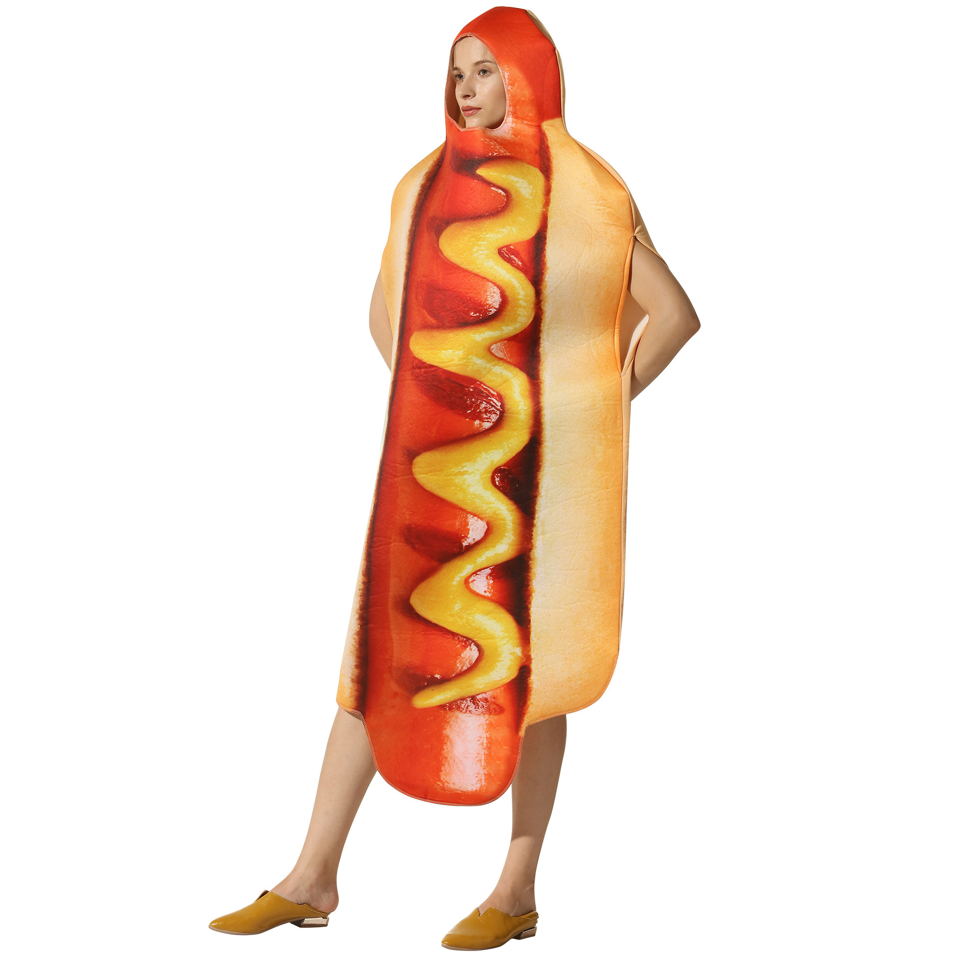 Funny 3D Print Hot Dog Hooded  - Women'S Vacation Accessories recension och pris