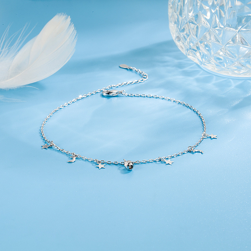 Romantic Moon Star Bead Feet C - Beaded Anklet Chain recension och pris