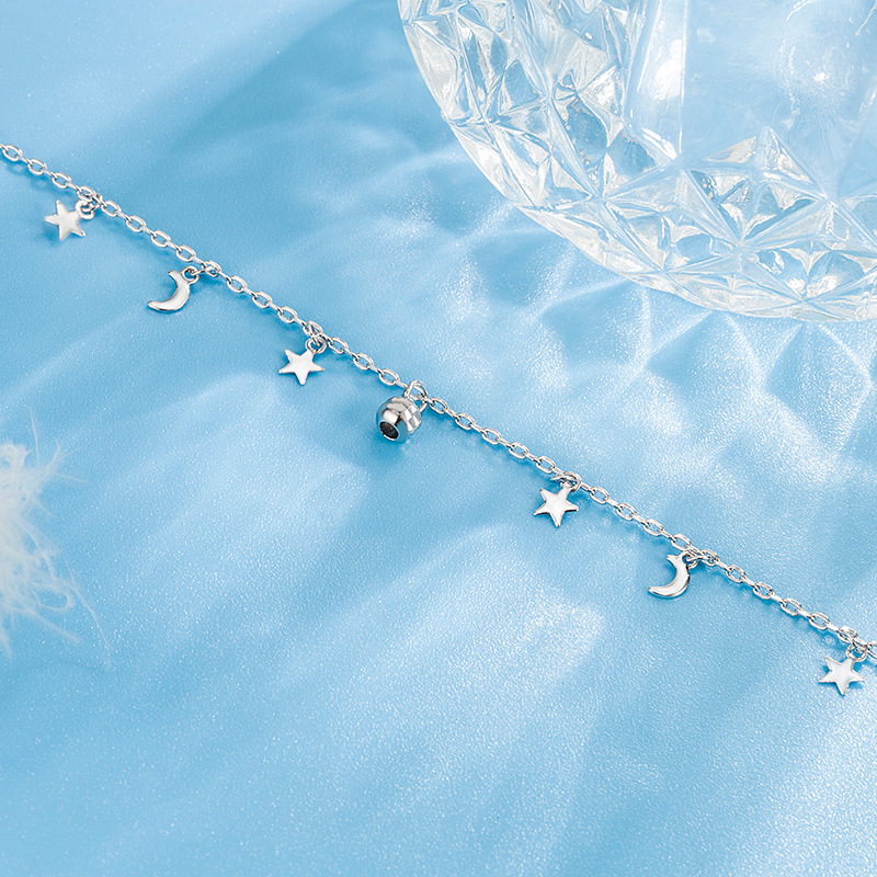 Romantic Moon Star Bead Feet C - Beaded Anklet Chain recension och pris
