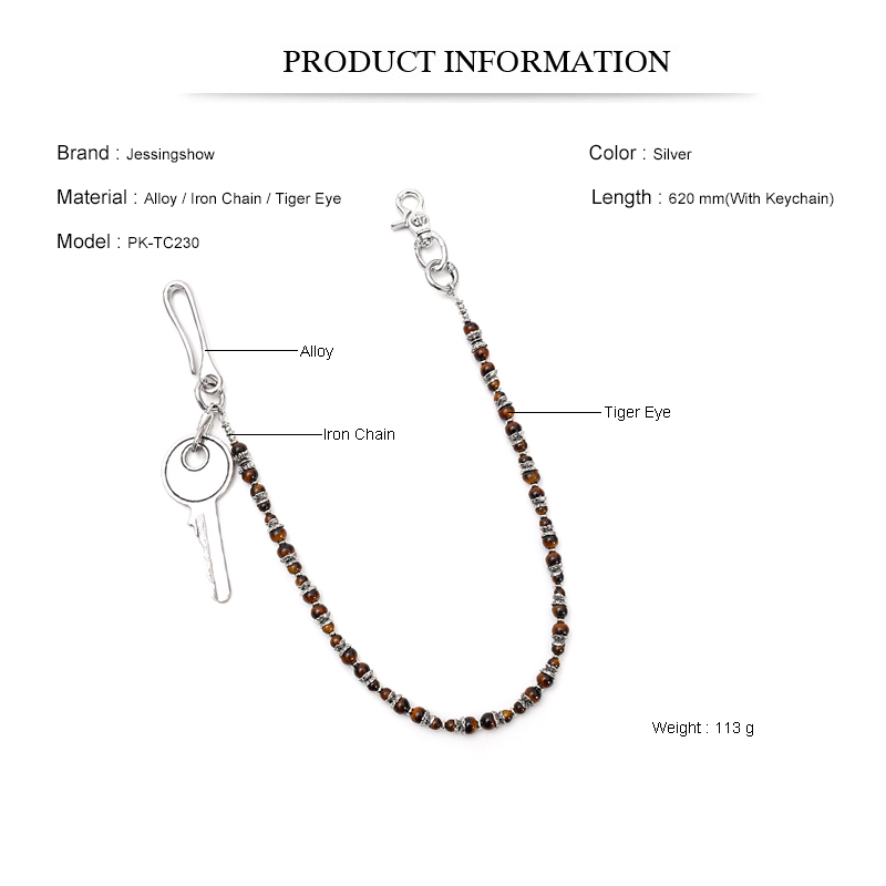 Hip Hop Punk Tiger Eye Beaded  - Women Accessories Pk recension och pris
