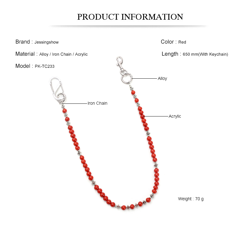 Hip Hop Punk Jean Chain Red Be - Women Accessories Pk recension och pris