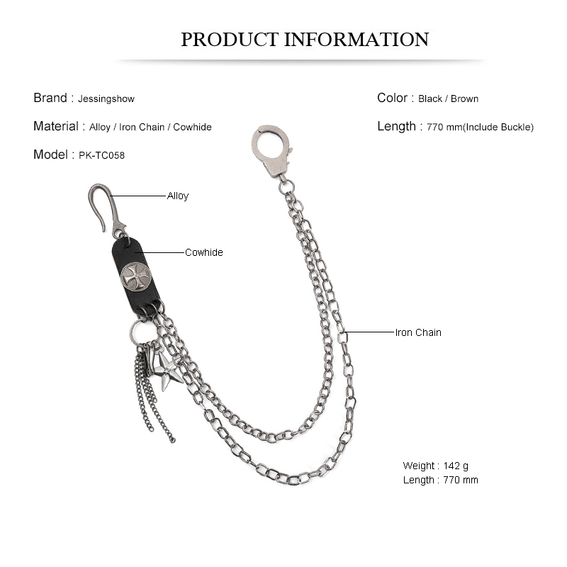 Punk Steet Cowhide Keychains C - Women Accessories Pk recension och pris