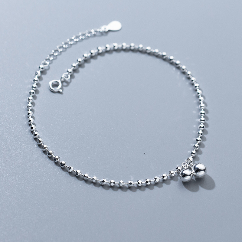 925 Sterling Silver Diamond-Cu - Beaded Anklet Chain recension och pris