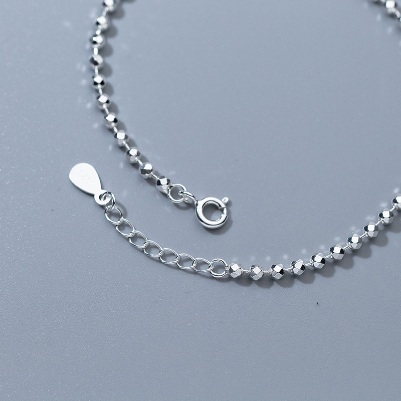 925 Sterling Silver Diamond-Cu - Beaded Anklet Chain recension och pris