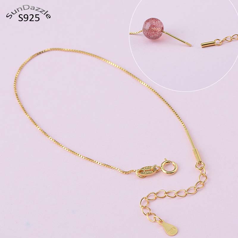 Real Solid 925 Sterling Silver - Beaded Anklet Chain recension och pris