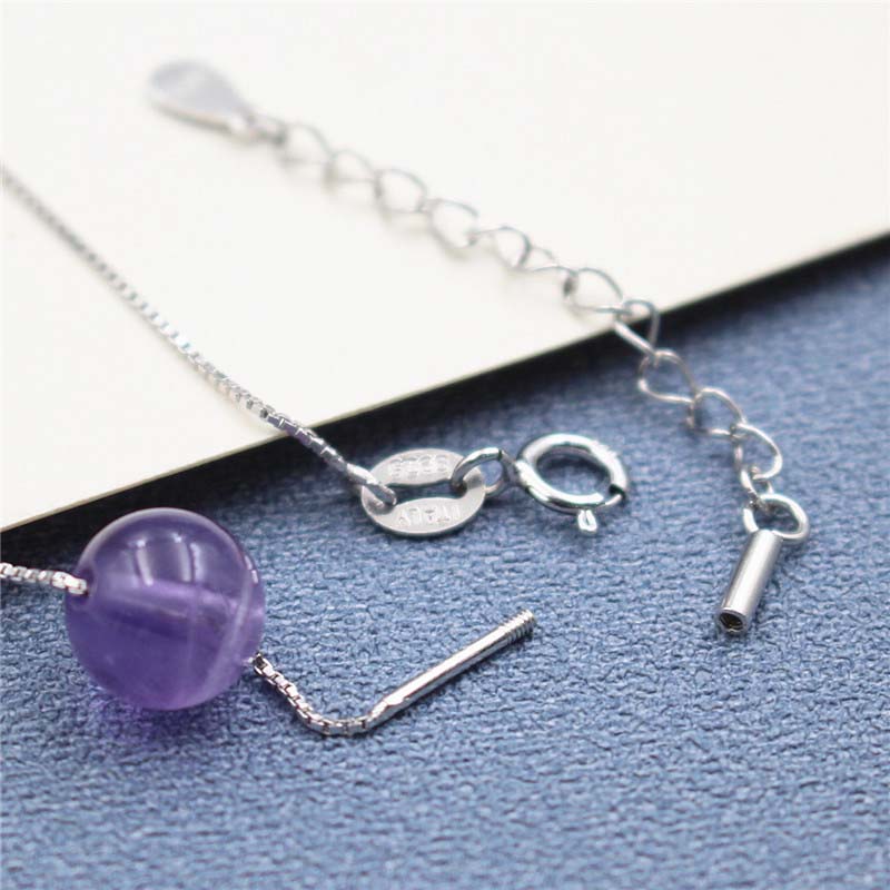 Real Solid 925 Sterling Silver - Beaded Anklet Chain recension och pris