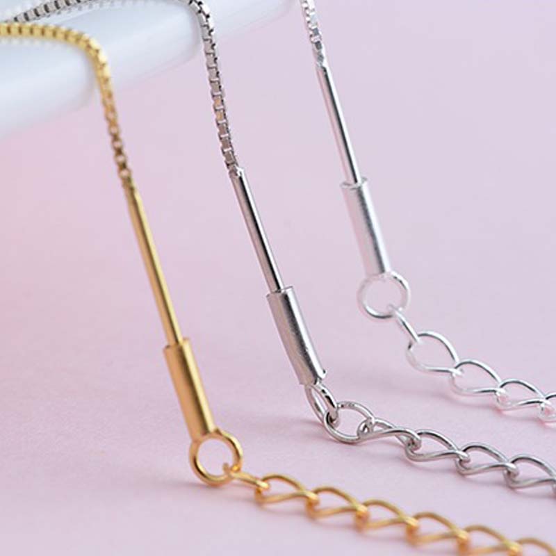 Real Solid 925 Sterling Silver - Beaded Anklet Chain recension och pris