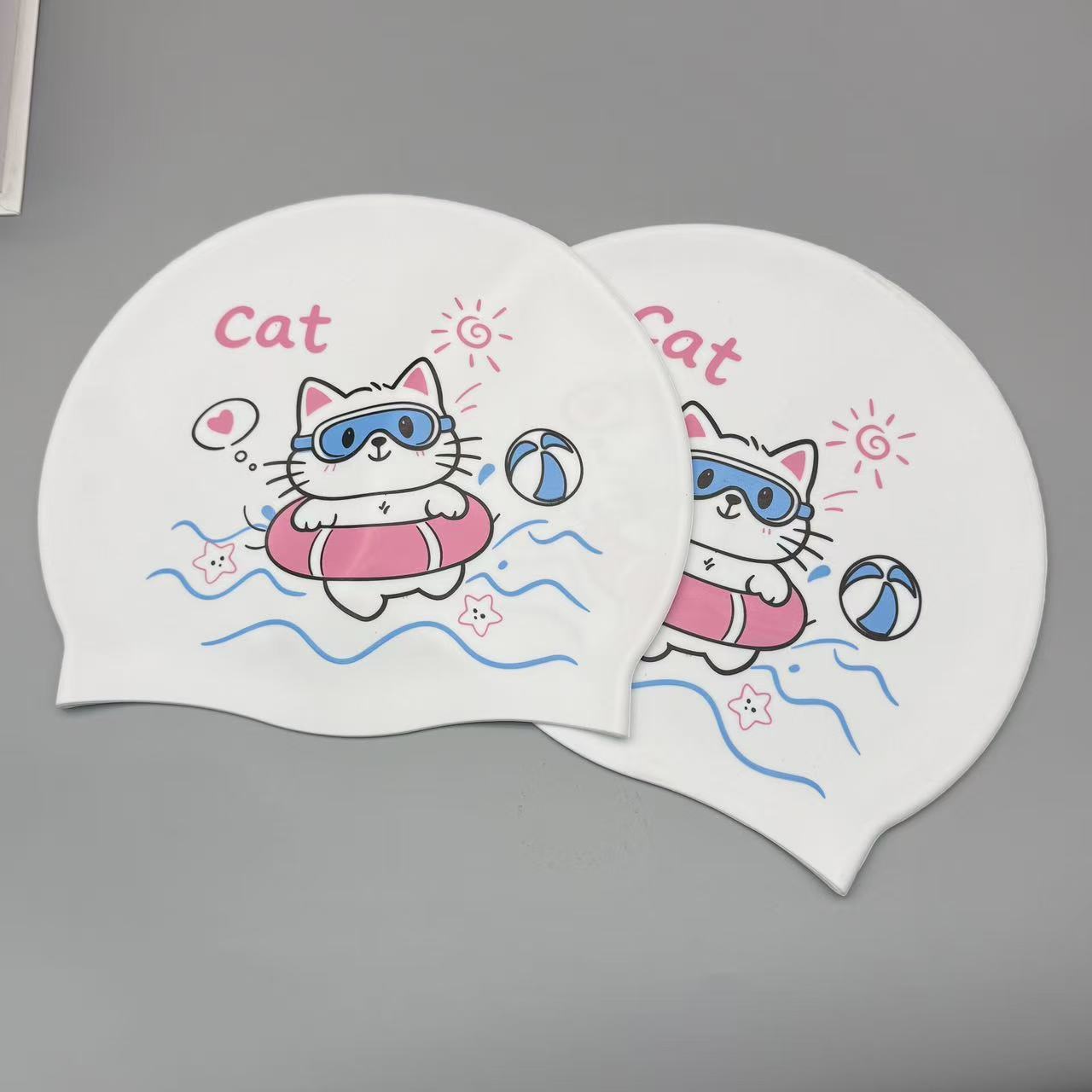 Cute Kitten Silicone Swim Cap  - Women'S Ear Accessories recension och pris