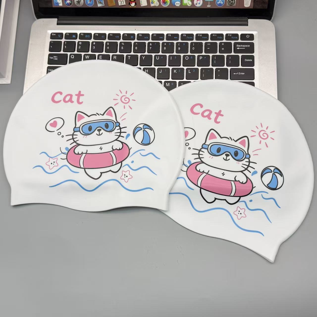Cute Kitten Silicone Swim Cap  - Women'S Ear Accessories recension och pris