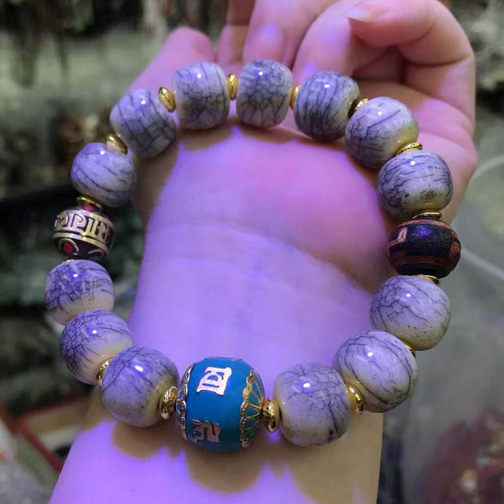 Cracked Yak Bone Barrel Bead B - Women Accessories Nepal recension och pris