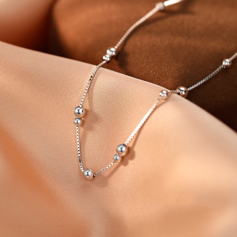 925 Sterling Silver Geometric  - Beaded Anklet Chain recension och pris